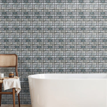 Grey Peel and Stick 3D Bathroom Wall Tile Stickers - Darphe