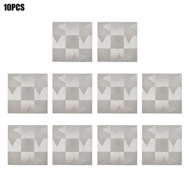 Self Adhesive Mosaic Tile Aluminum Plastic Wall Tile in Silver Grey