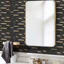 Thin Stripe Black Gold Self Adhesive Mosaic bathroom Wall Tiles  - Darphe