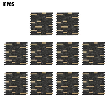 Black Gold Self Adhesive Mosaic Wall Tiles - Darphe