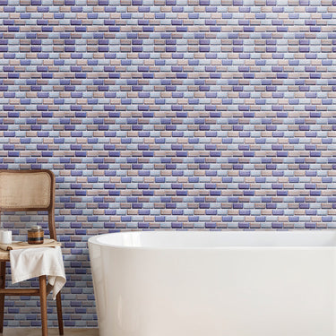 Purple Peel and Stick 3D Bathroom Wall Tile Stickers - Darphe