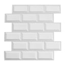 White 10 Pieces self adhesive 3D Wall Tile Stickers - Darphe