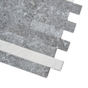 Thin Stripe Gray Silver Self Adhesive Mosaic Wall Tiles 