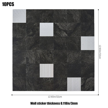 Square Black Silver Peel and Stick Mosaic Wall Tiles Backsplash Tile darphe 