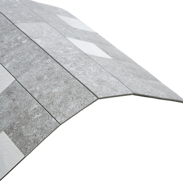 Square Gray Silver Peel and Stick Mosaic Wall Tiles Backsplash Tile