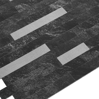 Black Silver Thin Stripe Peel and Stick Mosaic Wall Tiles - Darphe
