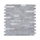 Thin Stripe Gray Silver Peel and Stick Backsplash Tile  - Darphe