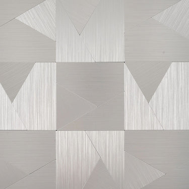 Self Adhesive Mosaic Tile Aluminum Plastic Wall Tile in Silver Grey