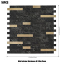 Thin Stripe Black Gold Peel and Stick Backsplash Tile  - Darphe