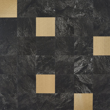 Square Black Gold Peel and Stick Mosaic Wall Tiles - Darphe