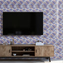 Purple Peel and Stick 3D Living Room Wall Tile Stickers - Darphe