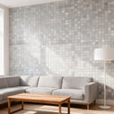 Grey Self Adhesive Mosaic Tile Aluminum Plastic Wall Tile for living room