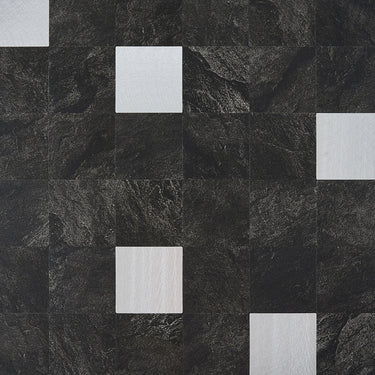 Square Black Silver Peel and Stick Mosaic Wall Tiles - Darphe