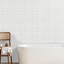 White 10 Pieces Peel and Stick 3D Bathroom Wall Tile Stickers - Darphe