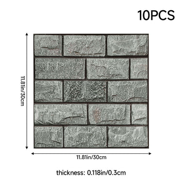 Grey self adhesive 3D Kitchen Wall Tile Stickers - Darphe