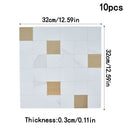 Square White Gold Peel and Stick Mosaic Wall Tiles