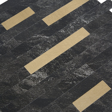 Thin Stripe Black Gold Self Adhesive Mosaic bathroom Wall Tiles  - Darphe