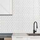 White 10 Pieces Peel and Stick 3D Kitchen Wall Tile Stickers - Darphe