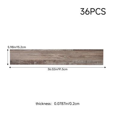 36 Pcs (5m²） Brown Colour-Block PVC Floor Planks 91.5cm W x 15.2cm D - Darphe