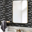 Black Silver Thin Stripe Self Adhesive Mosaic bathroom Wall Tiles - Darphe