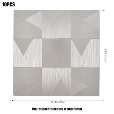 Self Adhesive Mosaic Tile Aluminum Plastic Wall Tile in Silver Grey