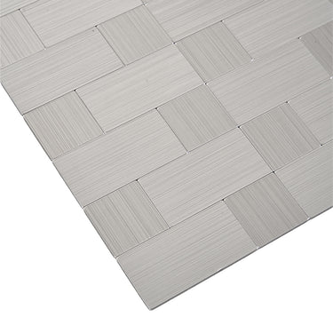 Light Grey Self Adhesive Mosaic Tile Aluminum Plastic Wall Tile