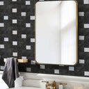 Square Black Silver Peel and Stick Mosaic Wall Tiles - Darphe