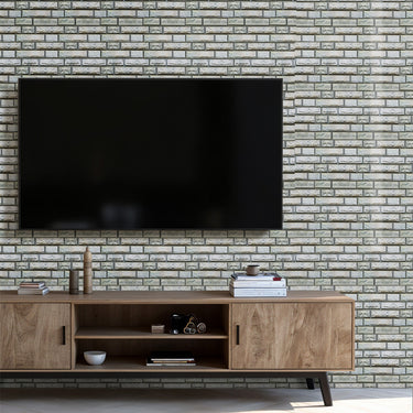 10 Pieces Beige & Light Grey Peel and Stick 3D Living Room Wall Tile Stickers - Darphe