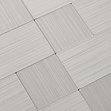 Light Grey Self Adhesive Mosaic Tile Aluminum Plastic Wall Tile