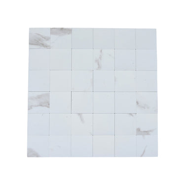 Square White Peel and Stick Mosaic Wall Tiles Backsplash Tile