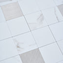 Square Silver Peel and Stick Mosaic Wall Tiles
