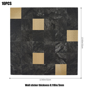 Square Black Gold Peel and Stick Mosaic Wall Tiles kitchen tile - Darphe