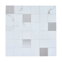 Square Silver Peel and Stick Mosaic Wall Tiles