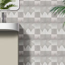 Self Adhesive Mosaic Tile Aluminum Plastic Wall Tile in Silver Grey