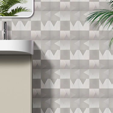 Self Adhesive Mosaic Tile Aluminum Plastic Wall Tile in Silver Grey