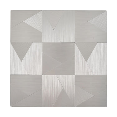 Self Adhesive Mosaic Tile Aluminum Plastic Wall Tile in Silver Grey