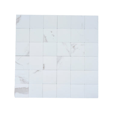 Square White Peel and Stick Mosaic Wall Tiles Backsplash Tile