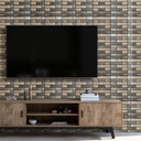 Brown Peel and Stick 3D Livingroom Tile Stickers  - Darphe