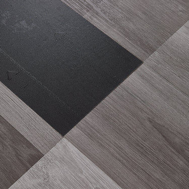 Peel and Stick Self Adhesive Backing Detail of Dark Grey Splicing Vinyl Flooring Planks- Darphe