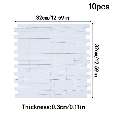 White Self Adhesive Mosaic Wall Tiles Peel and Stick Backsplash Tile