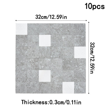 Square Gray Silver Peel and Stick Mosaic Wall Tiles