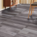 Dark Grey Splicing Wood Grain Self Adhesive Vinyl Plank Flooring 
Bedroom Interior View - Darphe