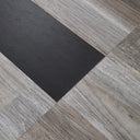 Peel and stick self adhesive backing detail of Grey & Brown Colour-Block vinyl flooring planks - Darphe