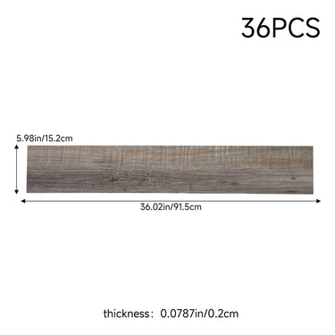  36 Pcs (5m²） Grey & Brown Colour-Block Wood PVC Floor Planks - Darphe