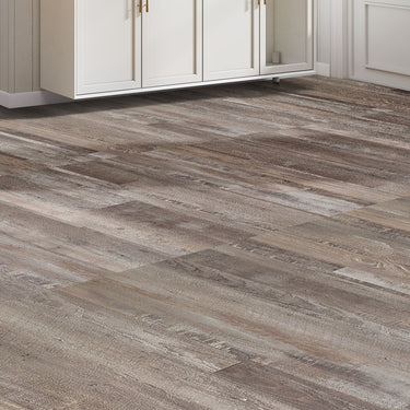 Brown Colour-Block Sticky PVC Plank Flooring Kitchen Easy to Clean - Darphe