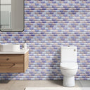 Purple Peel and Stick 3D Bathroom Wall Tile Stickers - Darphe