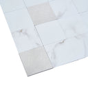 Square Silver Peel and Stick Mosaic Wall Tiles