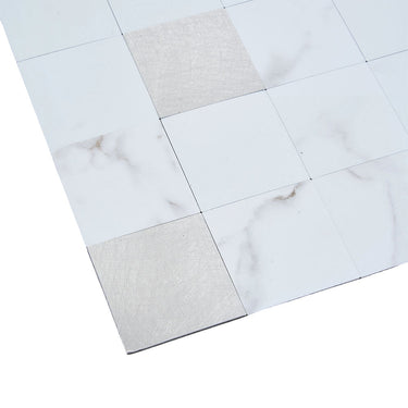 Square Silver Peel and Stick Mosaic Wall Tiles