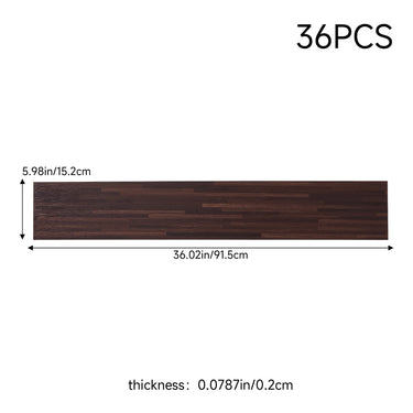 36 Pcs (5m²） Coffee Splicing Wood PVC Floor Plank - 91.5cm Wx 15.2cm D
