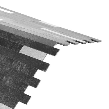Black Silver Thin Stripe Peel and Stick Mosaic Wall Tiles - Darphe